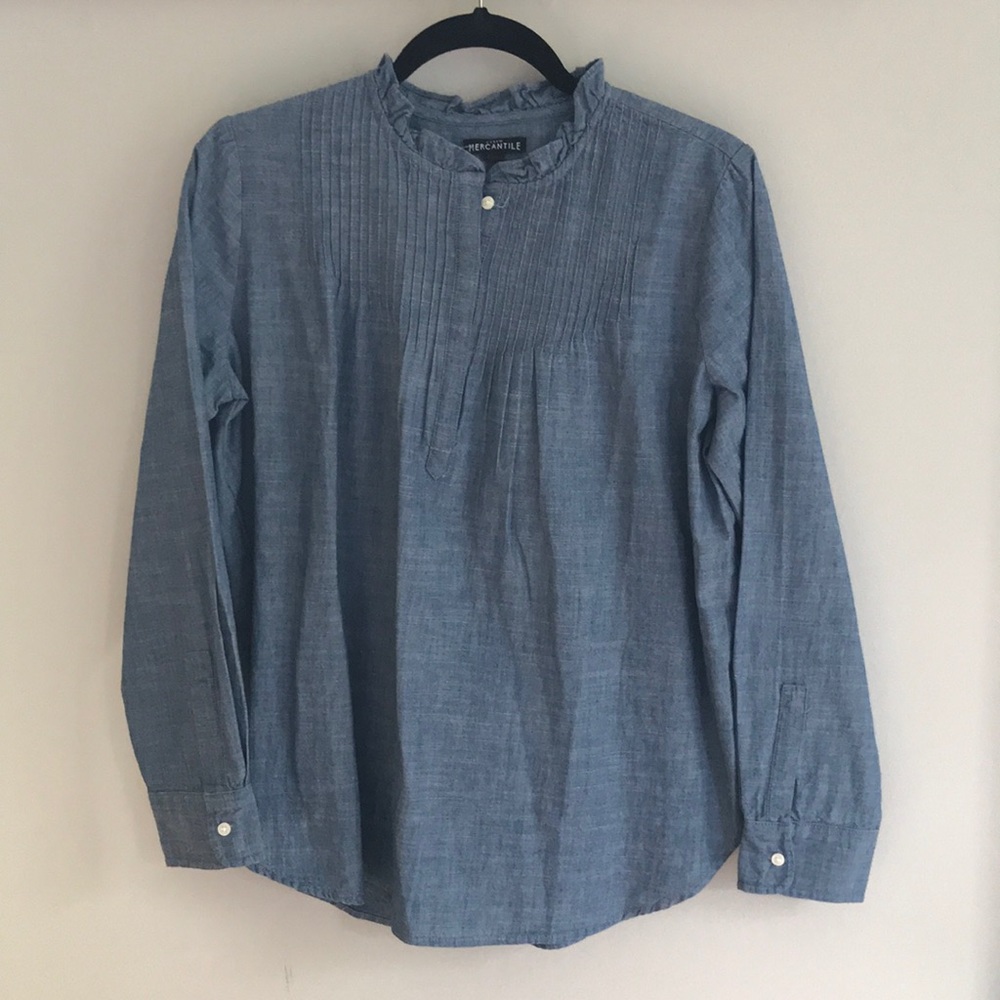 J. Crew Mercantile Pullover Chambray Shirt